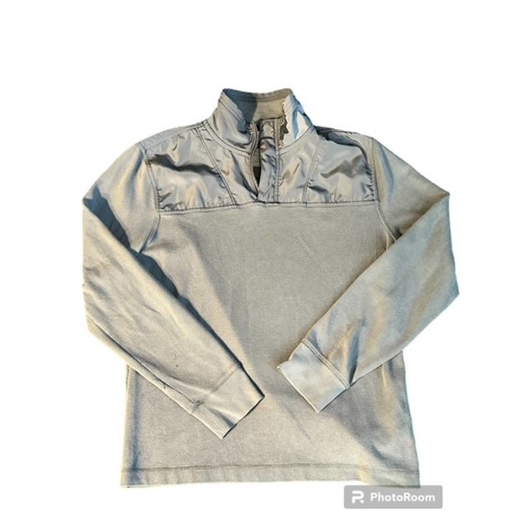 Banana Republic Sweatshirt Grey Sweater 1/4 zip Mens Size L EUC - Picture 1 of 7